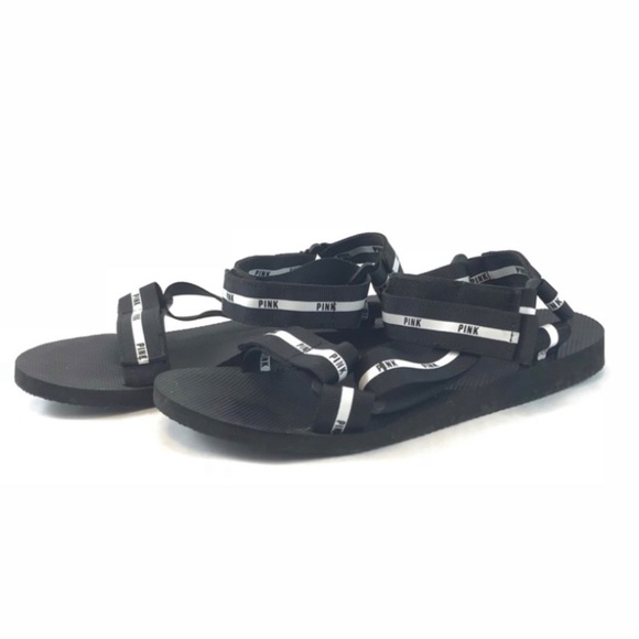 PINK Victoria's Secret Shoes - ⚡️ VS PINK Black Strap Sandals